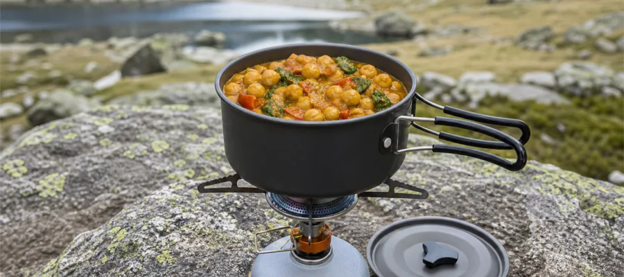 Campingkocher Kichererbsen-Curry